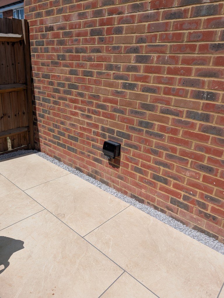 Outside power point, ready for the garden